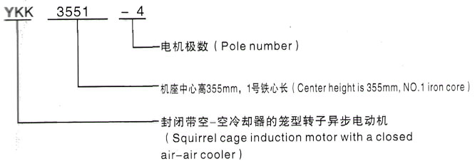 YKK系列(H355-1000)高压JR138-8三相异步电机西安泰富西玛电机型号说明